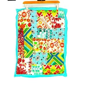 Aqua Turquoise Quilted Colorful Boho Unique Padded Srandard Backslip Pillowcase